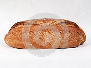 Fresh decorated rustic spelt bread