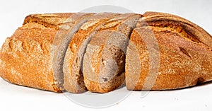 Fresh decorated rustic spelt bread