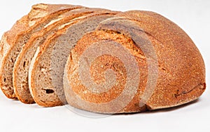 Fresh decorated rustic spelt bread