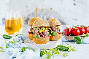 Fresh delicious burgers in Form of Football soccer,