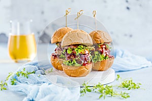 Fresh delicious burgers in Form of Football soccer