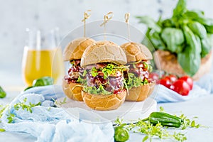 Fresh delicious burgers in Form of Football soccer