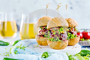 Fresh delicious burgers in Form of Football soccer