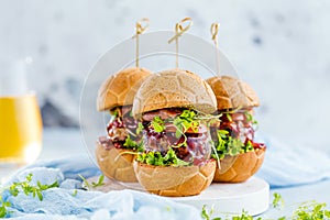 Fresh delicious burgers in Form of Football soccer