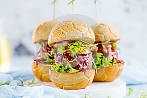 Fresh delicious burgers in Form of Football soccer