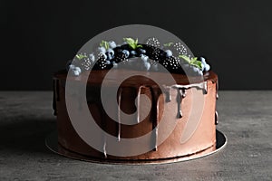 Fresh delicious homemade chocolate cake