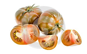 Fresh delicious tomatoes Solanum lycopersicum `Raf`.