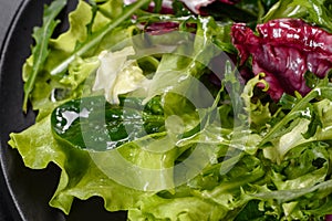 Fresh delicious vegitarian salad of chopped vegetables on a plate