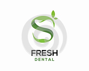 Fresh Dental logo design vector, letter s logo template, Dental logo design template