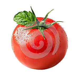 Fresh Dewy Tomato with Basil, Cut out