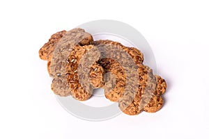 Fresh diet cookies isolated on the white background