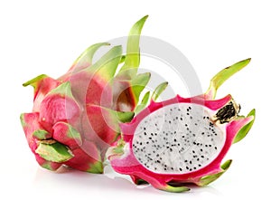 Fresh dragon Fruit on white