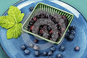 Fresh and dried berries, snack