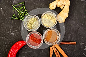 Fresh and dried seasoning herbs and spices