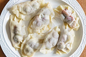 Fresh dumplings with cherry filling