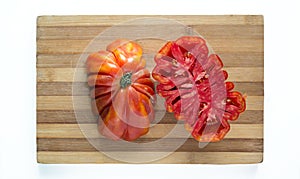 Fresh ecologic beefsteak tomato.