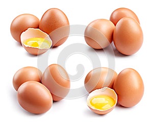 Fresh egg isolated on white background