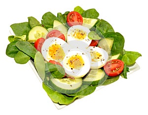 Fresh Egg And Tomato Salad Bowl