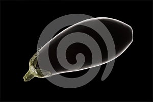 Fresh eggplant isolated on black background