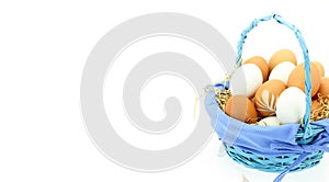 Fresh eggs in the basket