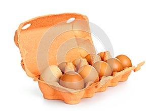 Fresh eggs in carton box