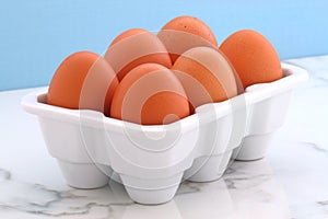 Fresh eggs on kitchen station