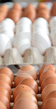 Fresh eggs in a market