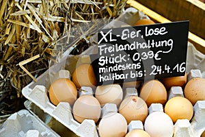 Fresh eggs in paper carton