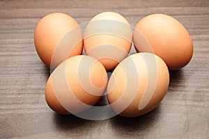 Fresh eggs still life closeup