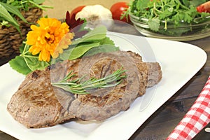 Fresh Entrecote and Wild herb salad