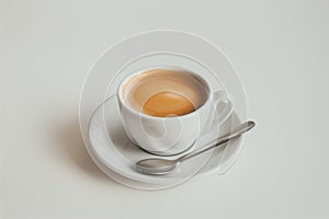 Fresh Espresso in a White Cup