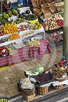 Fresh exotic fruits in Mercado Dos Lavradores. Funchal, Madeira, Portugal photo