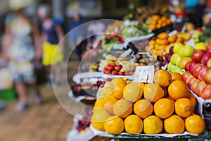 Fresh exotic fruits in Mercado Dos Lavradores.Madeira Island, Po