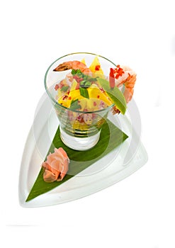 Fresh exotic seafood coctail salad