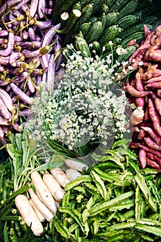 Fresh Exotic Vegetable Harvest Market Counter