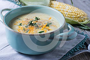 Fresh Fall corn chowder soup