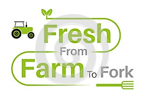 Fresh from farm to fork vector illustration on a white background - Sustainable local food concept