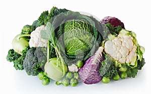 Fresh Farm Vegetables on White Background