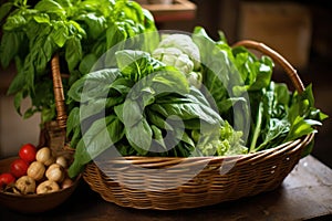 fresh farmers market produce in a basket