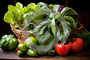 fresh farmers market produce in a basket