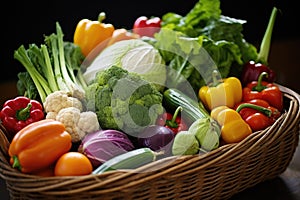 fresh farmers market produce in a basket