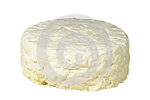 Fresh feta cheese on white