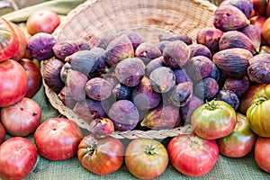 Fresh figs on display at the market