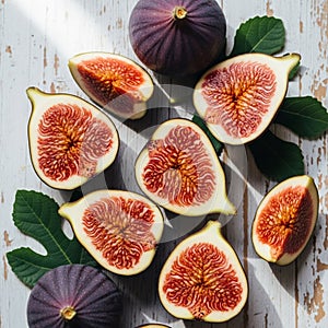Fresh figs displayed on a rustic