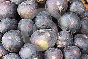 Fresh figs (higo) on a market in Peru. Natural look