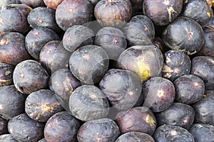 Fresh figs (higo) on a market in Peru. Natural look