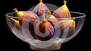 Fresh figs with water drops isolated. Healthy Food Concept with Copy Space.