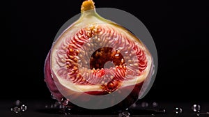 Fresh figs with water drops isolated. Healthy Food Concept with Copy Space.