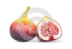 Fresh figs on white background