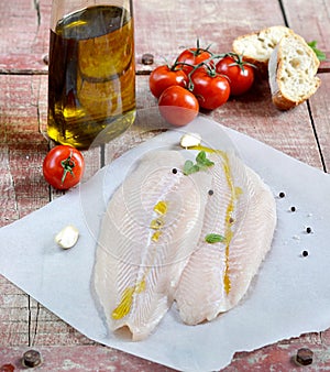 Fresh fillet of fish pangasius